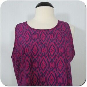 PAPERKITE Top Womens Printed Sleeveless Magenta Navy